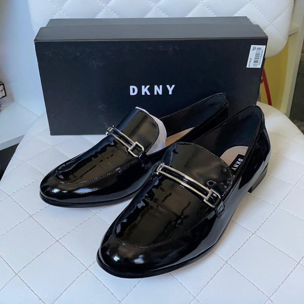 DKNY patent leather loafers